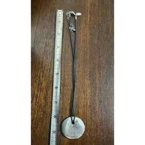 Lia Sophia necklace. 9.5” length. Heavy metal pendant is 1.5”